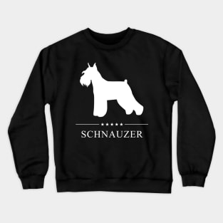 Schnauzer Dog White Silhouette Crewneck Sweatshirt